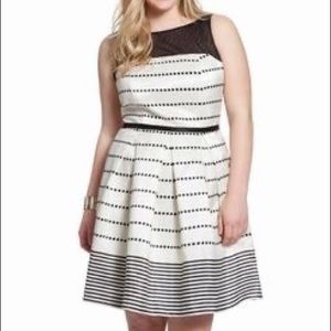 Eloquii by Limited Pleated Dot Cocktail Dress